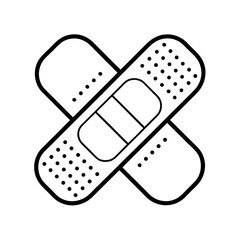 Adhesive Band Line Art Vector Illustration