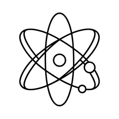 Atom Model Outline Vector Design