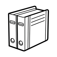 Binder File Line Art Vector Illustration