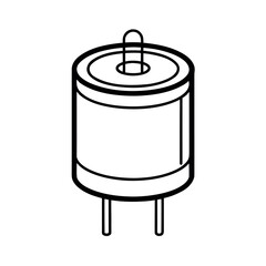 Capacitor Line Art Vector Illustration