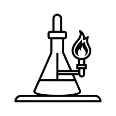 Bunsen Burner Outline Vector Design
