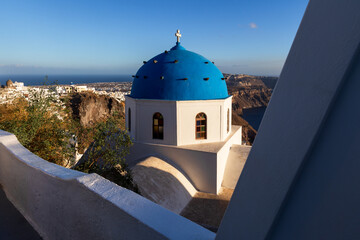 La Cupola della Chiesa a Imerovigli, nell' Isola di Santorini, Grecia