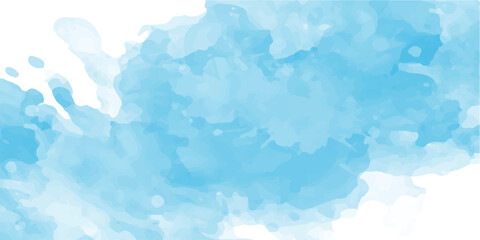 Pastel blue watercolor paint brush. watercolour texture for cards, Brushstrokes and splashes	