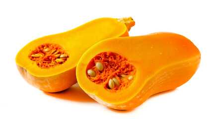 Squash pumpkin seeds orange food vegetable healthy nutritious close-up texture cut halved gourd autumn harvest seasonal fresh vibrant