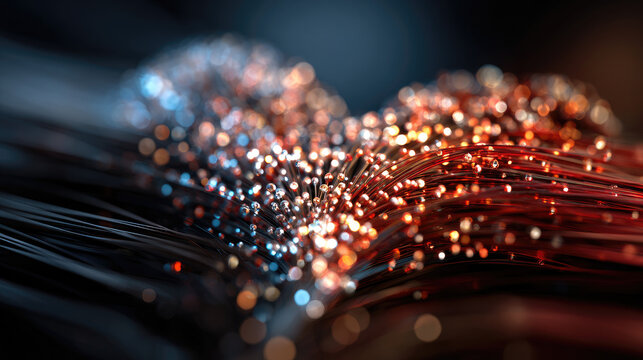 Abstract glowing data threads forming a heart shape symbolizing human emotion in AI communication, minimalist futuristic concept