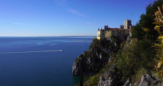 Gulf of Trieste with Castello di Duino in Back, Italy