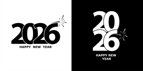 Happy new year 2026. Holiday greeting card vector design. © alex83m
