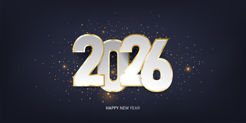 Happy new year 2026 background. Holiday greeting card vector design.