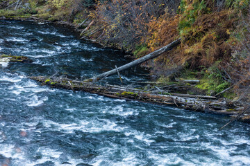 Evening light softens the waterfall&rsquo;s rugged edges, turning the river into silver.