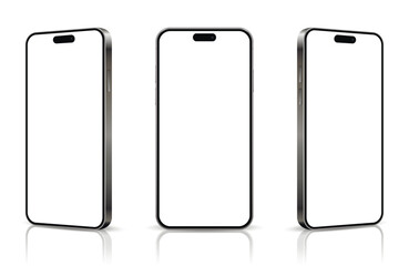 Realistic smartphone mockup. Mobile phone isolated with reflection.