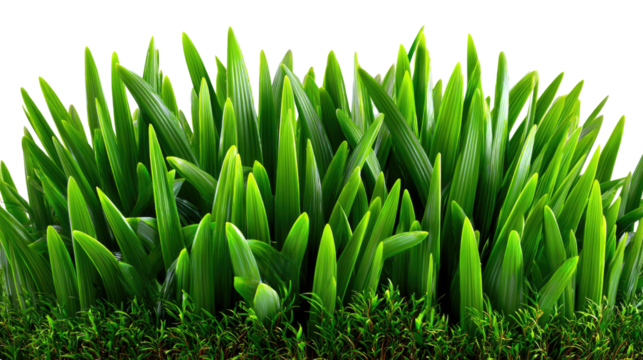 Lush Green Grass: A close-up showcases vibrant green grass, its sharp blades radiating freshness and life