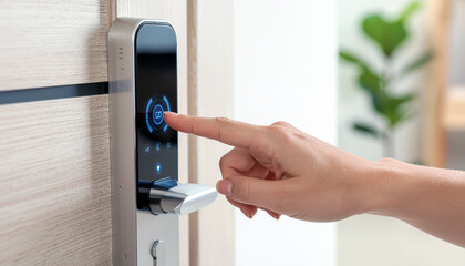 Effortlessly secure your home with a modern smart lock, offering convenience and peace of mind through intuitive touch access.