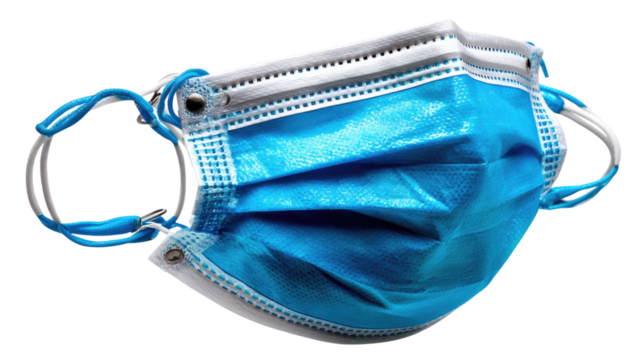 Protective Shield: A blue surgical mask lies gently, a symbol of health consciousness, reminding us of the need for precautions.