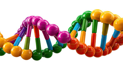 DNA Strand: A vibrantly colored depiction of a DNA double helix, symbolizing life's fundamental blueprint, showcases the intricate beauty of genetics and biological science.