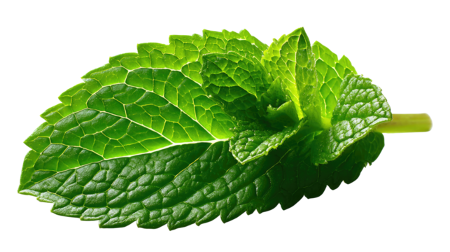 Mint Leaf's Freshness: A close-up showcases a vibrant mint leaf, displaying its lush green texture and intricate details, hinting at its refreshing and aromatic qualities.