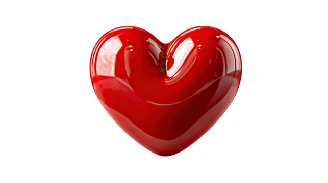 Eternal Heart: A vibrant red heart, a universal symbol of love and affection, shines with a polished surface, capturing the essence of romance, passion, and Valentine's Day.