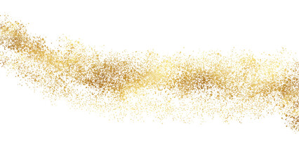 golden  glitter particle sparkle on transparent background 