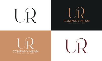 UR Initial letter logo design vector illustration for couple, wedding, and business