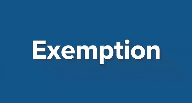 Unlock special privileges with clear exemption text on a vibrant blue background