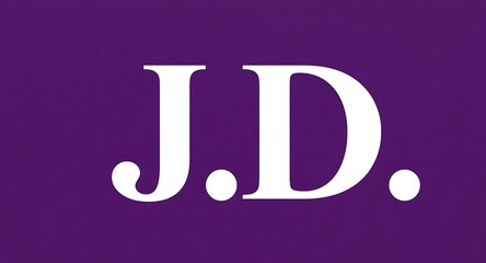 Bold white "J.D." initials stand out on a vibrant purple background
