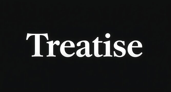 Elegant 'Treatise' text against a stark black background, perfect for academic or intellectual themes.