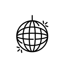 Disco ball vector icon. editable line icon with outline style, editable, thin
