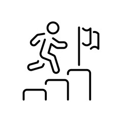 Success journey vector icon. editable line icon, outline goal achievement symbol