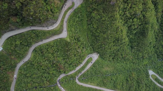 Drone Views of Serra do Rio do Rastro &ndash; Brazil&rsquo;s Most Winding Mountain Road top down view