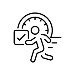 Speed runner vector icon. editable line icon in outline style. fast, quick, timing