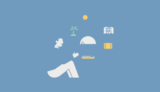 A person utilizing a voice assistant to plan a vacation accessing travel information and itineraries using spoken commands.