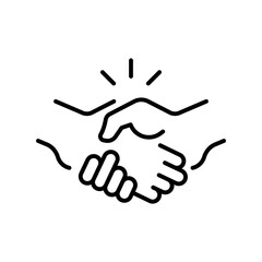 Handshake vector icon. editable line icon in outline style for business communication