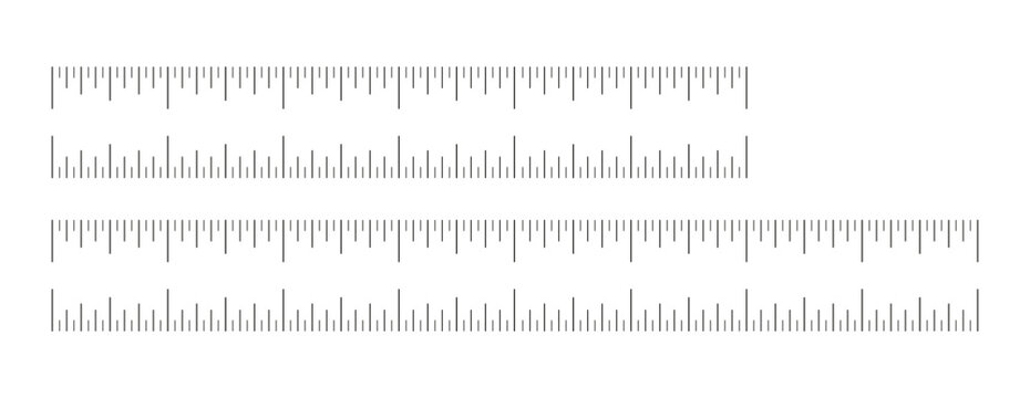 Measuring chart with 6 and 8 inches, ruler scale. Sewing tool with 6, 8 inches template. Length measurement height, distance, math.