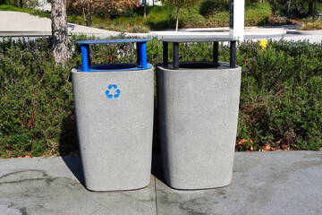 Public Waste Bins for Recycling and General Trash