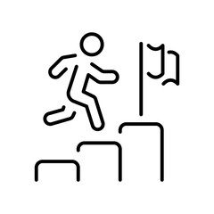 Success vector icon. editable line icon for achievement, progress, goal, timeline