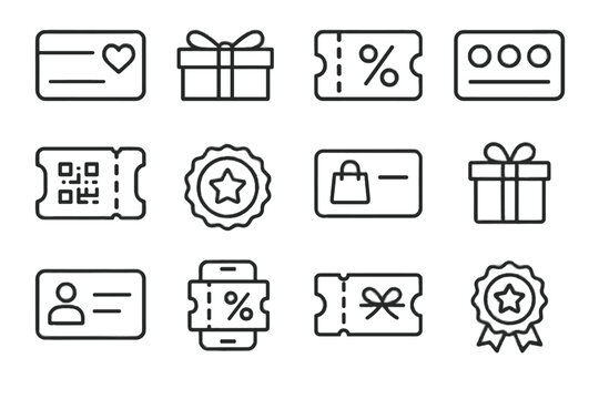 Code digital icons vector coupon voucher reward item sale icon discount gift