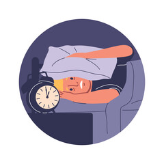 Sleepless man covering ears frame