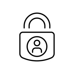 Security vector icon. editable line icon in outline style with lock, safety, protection