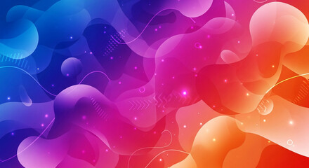 Vibrant Abstract Background with Colorful Fluid Shapes and Dynamic Waves for Creative Projects