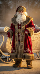 Obraz premium Santa in Fur Suit