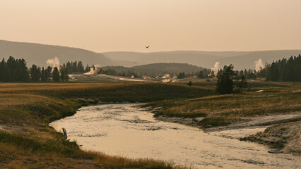 Firehole River running through Yellowstone Nationalpark