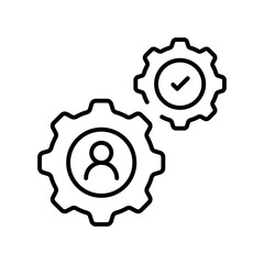 Teamwork vector icon. editable line icon for collaboration and project management