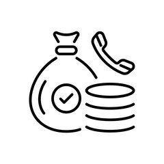 Money vector icon. editable line icon, outline banking, finance symbols