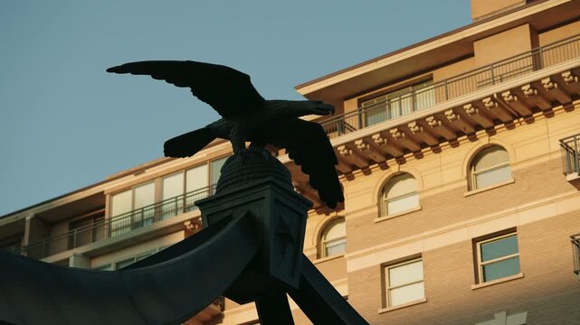 The Eagle Gate is a historical monument which forms an arch across State Street in the downtown area of Salt Lake City, Utah