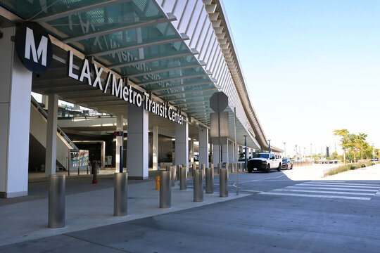 Los Angeles, California &ndash; October 24, 2025: LAX/Metro Transit Center, Intermodal Transport Hub on Aviation Boulevard, Opened June 6, 2025