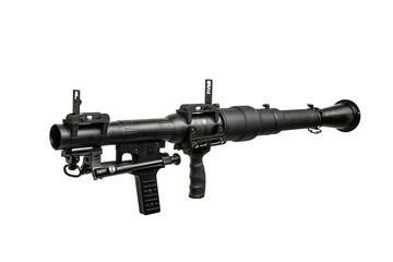 Black portable anti-tank grenade launcher, RPG, isolated on a white back