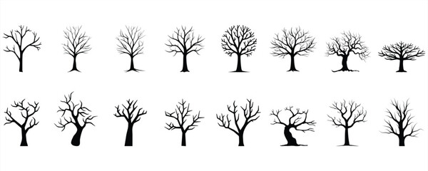 Bare Tree Silhouette Set