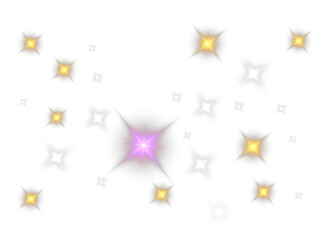 Collection of Golden star burst abstract background with festive light and snowflake pattern transference background