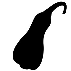 Black outline of a long pumpkin.
