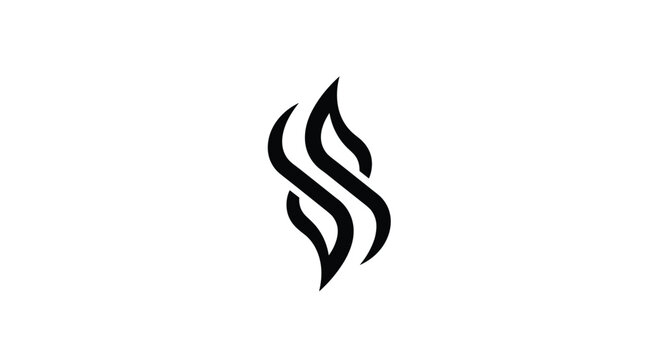 Elegant abstract flame logo design element for modern branding or creative project, simple and striking graphic icon with a clean aesthetic