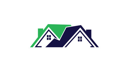 Modern real estate logo design featuring two houses, perfect for branding a property management or home building business venture